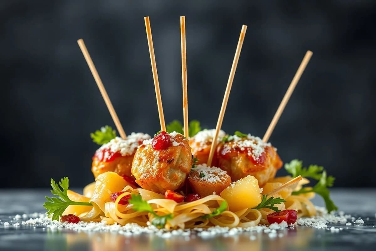 Aros de Pollo Satay con Coco y Piña: Un Plato Exótico para Halloween