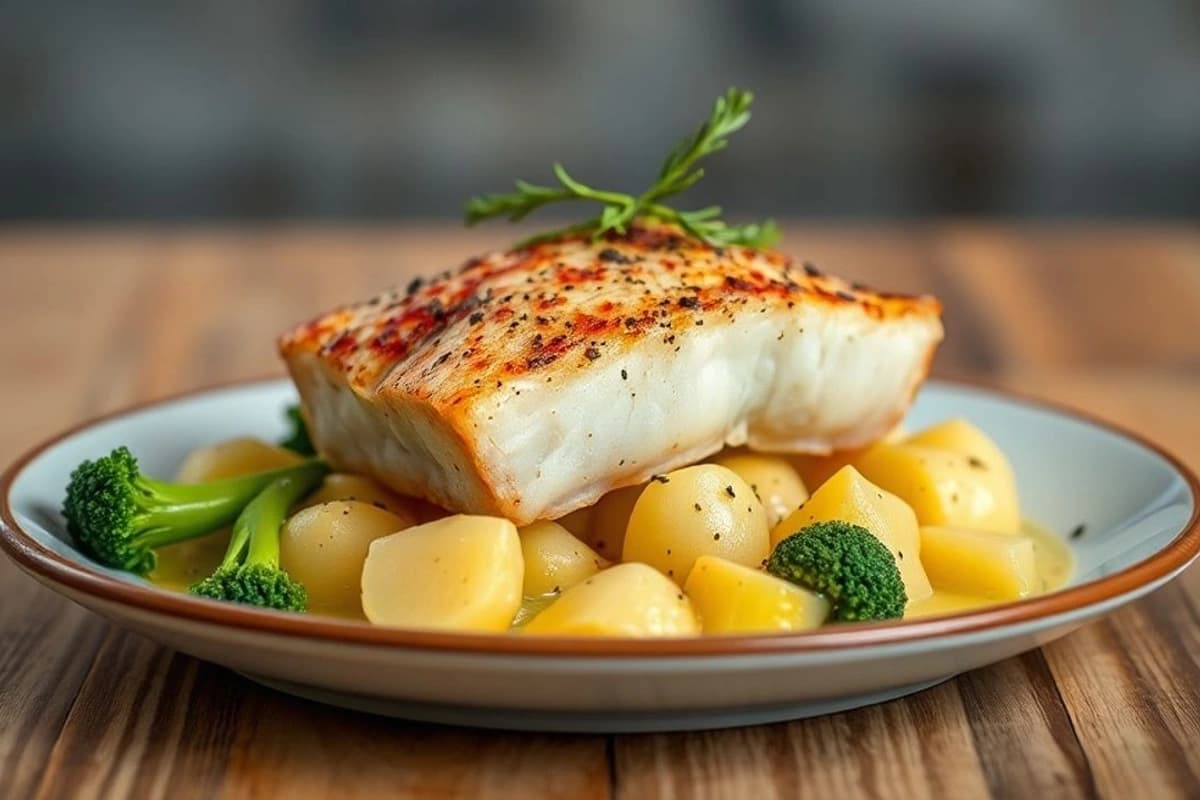 Bacalao al Horno con Puré de Patatas y Brócoli: Un Clásico Navideño