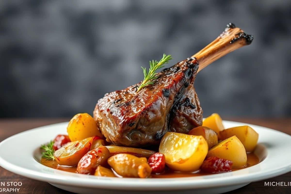 Bife de Ternera al Horno con Cebolla Caramelizada y Patatas Cortas