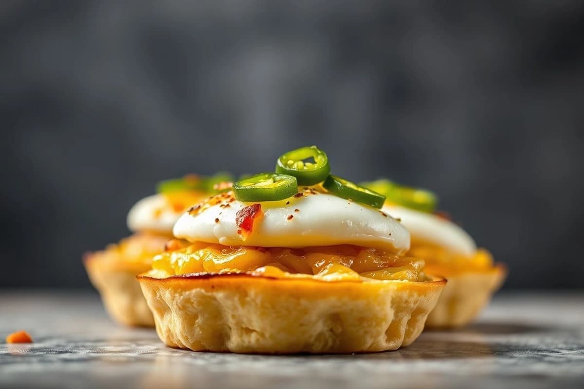 Bocaditos de tortilla de huevo marroquíes con cebolla caramelizada y pimiento verde al grill