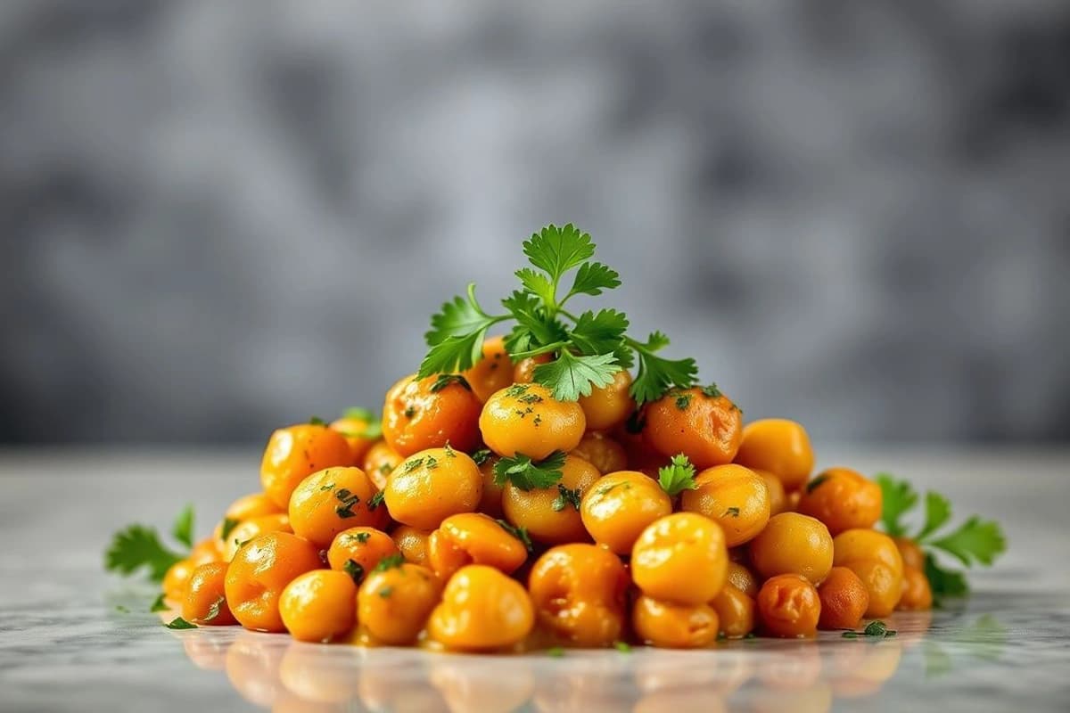 Chana Masala con Galletas de Semillas de Sésamo y Cilantro Fresco