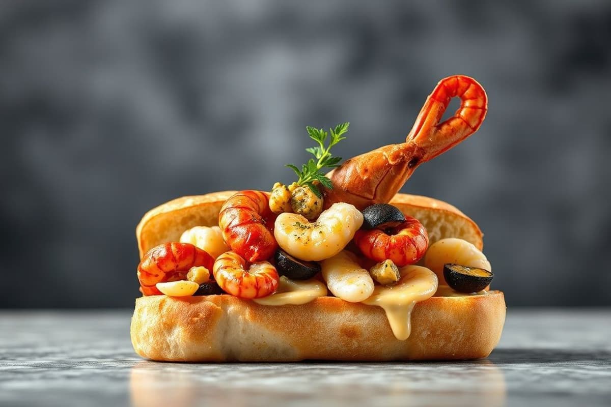 Choripán de Mariscos con Langostinos y Mejillones