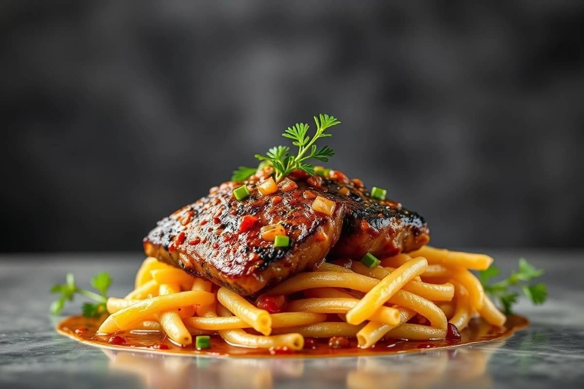 Cordero al Carbón con Salsa de Soja Estilo Americano