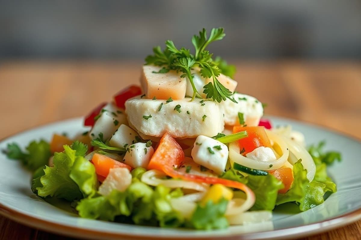 Ensalada de invierno tailandesa con tofu al vapor y soja germinada