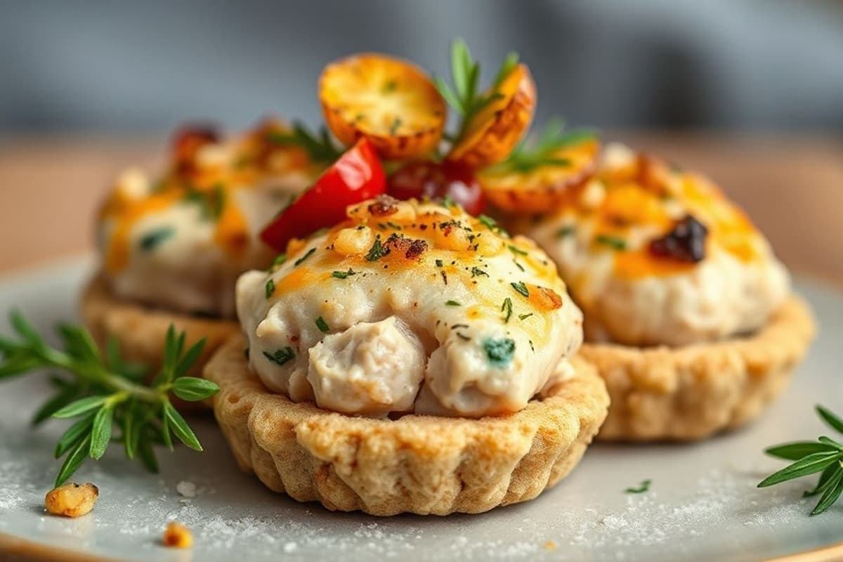 Galletas de pollo griegas con zanahoria y aceitunas, horneadas con un toque de orégano y romero