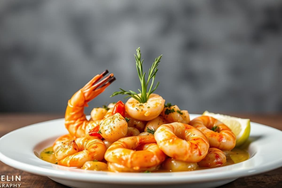 Gambas al Ajillo con Ajo Tostado y Perejil Fresco