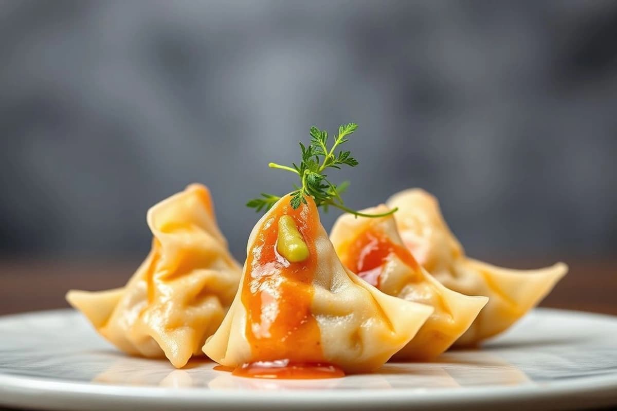 Gyoza de Salmón con Salsa de Soja y Wasabi: Un Plato Japoneso de Lujo
