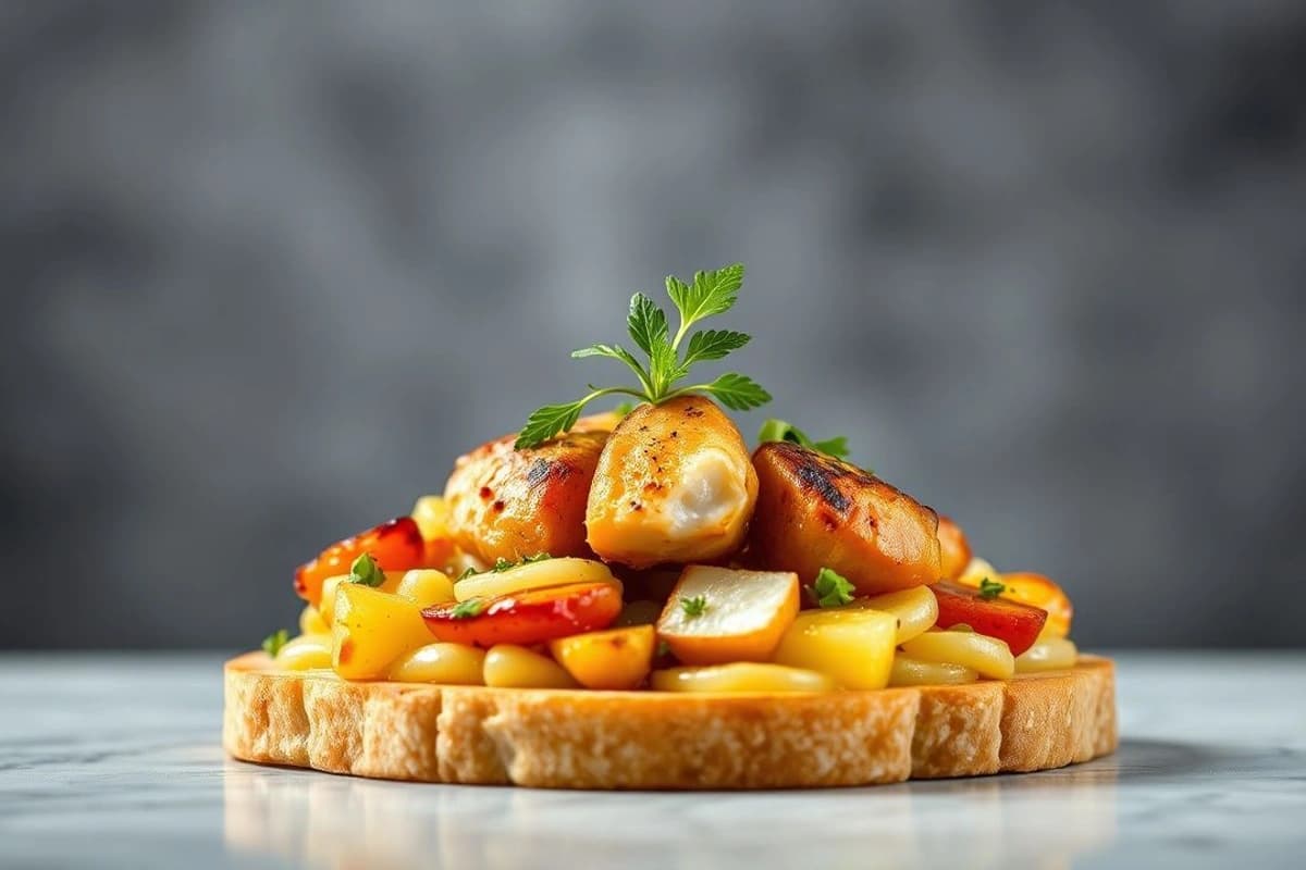 Lentejas al Limón y Aceitunas con Pollo Asado y Tostadas de Pan Integral