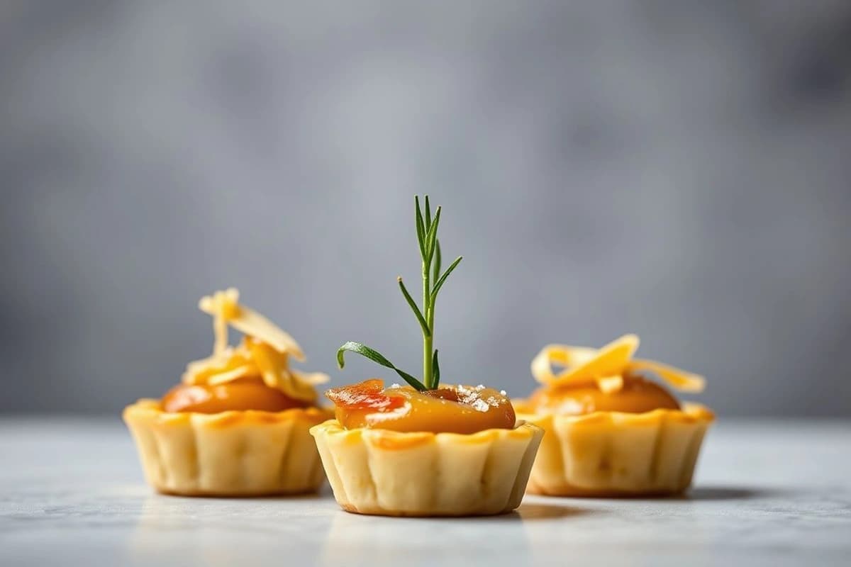 Mini Pastelitos de Ternera con Cebolla Caramelizada y Queso Cheddar Derretido