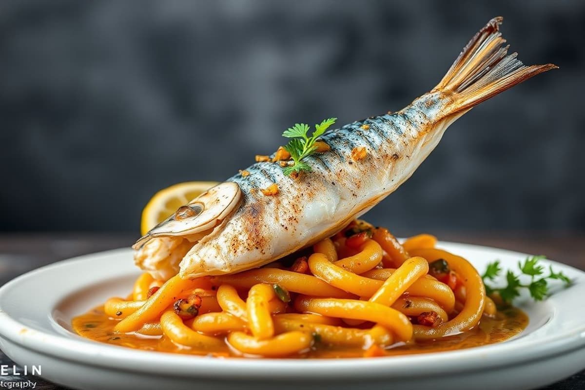 Pescado Azul a la Parrilla con Salsa de Soja y Jengibre