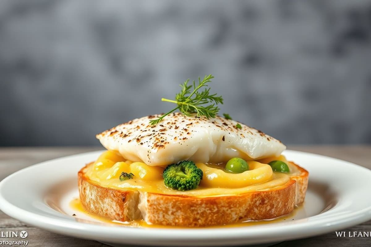 Pescado Blanco al Horno con Puré de Papas y Brócoli al Vapor