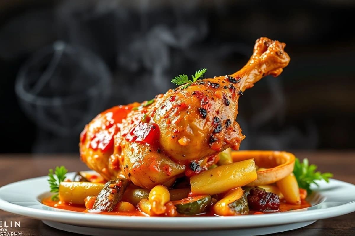 Pollo Coreano a la Parrilla con Salsa Gochujang y Verduras Asadas