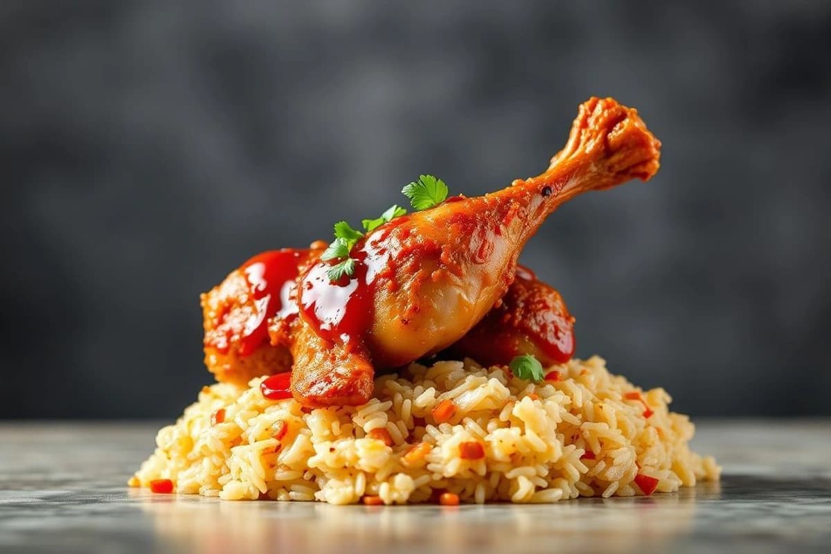 Pollo Coreano Barbacoa con Salsa Gochujang y Arroz Japonés