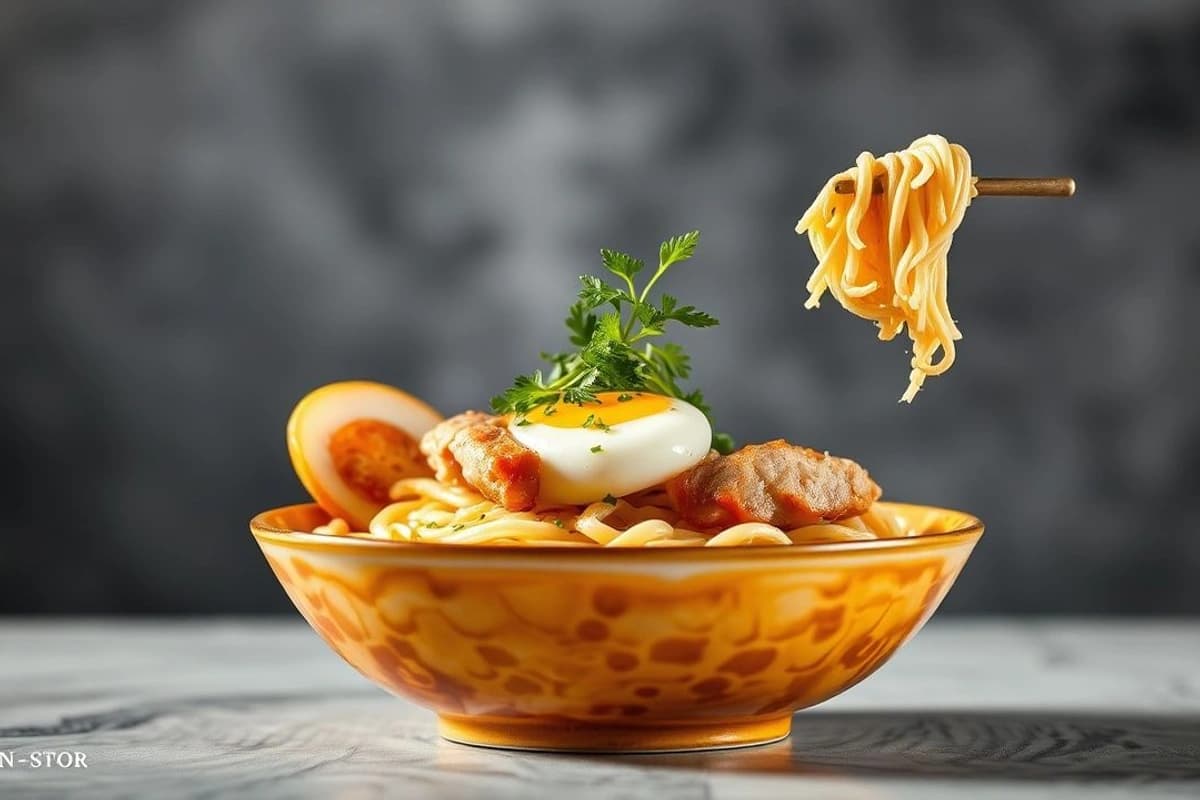 Ramen de Cerdo con Huevo Poché y Salsa de Soja Aromática