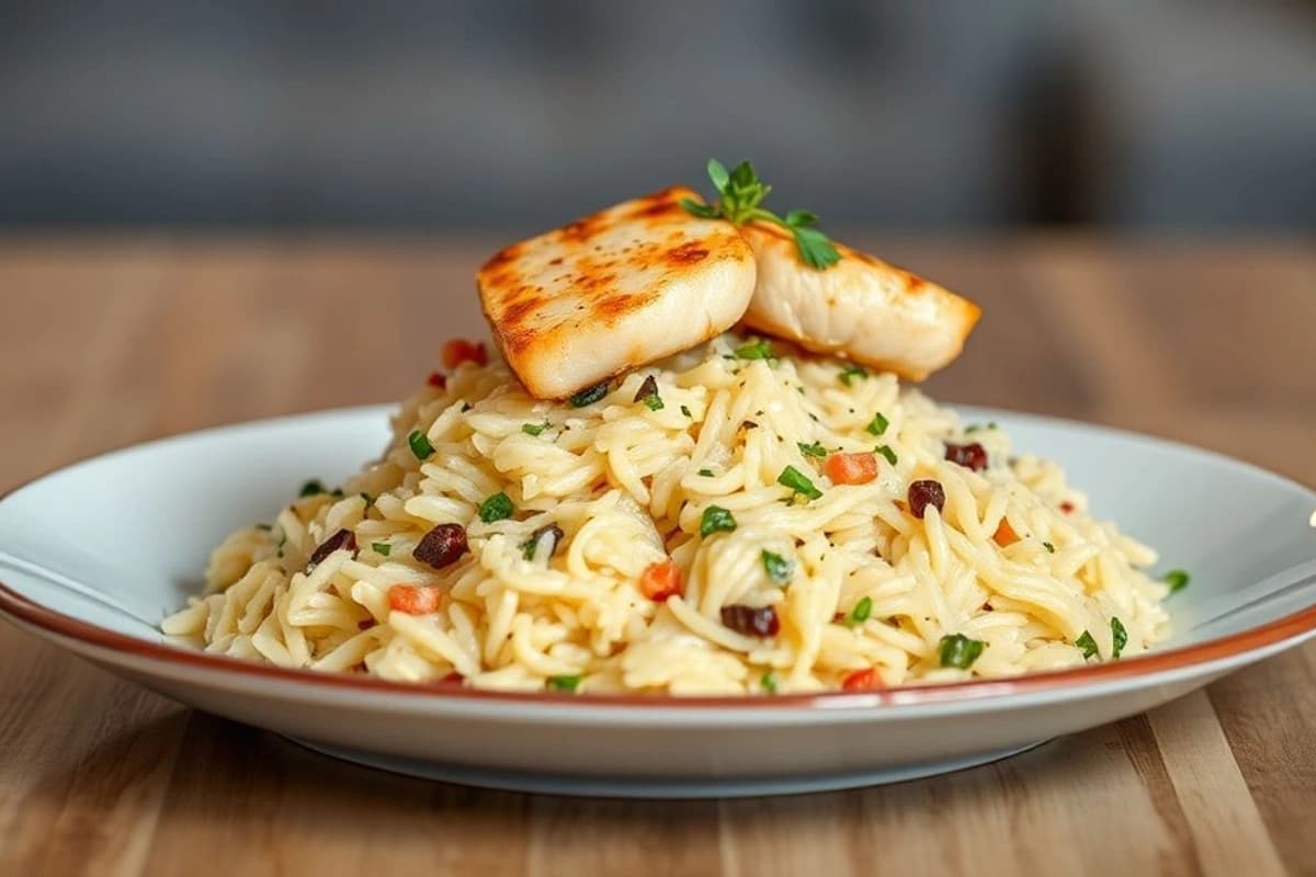 Risotto de Arroz Jasmine con Champiñones y Pollo Marinarroquí