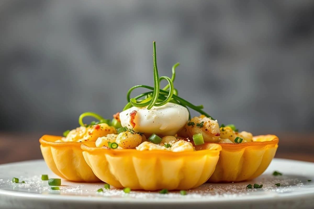 Rosquillas de calabacín rellenas de queso de cabra y hierbas frescas