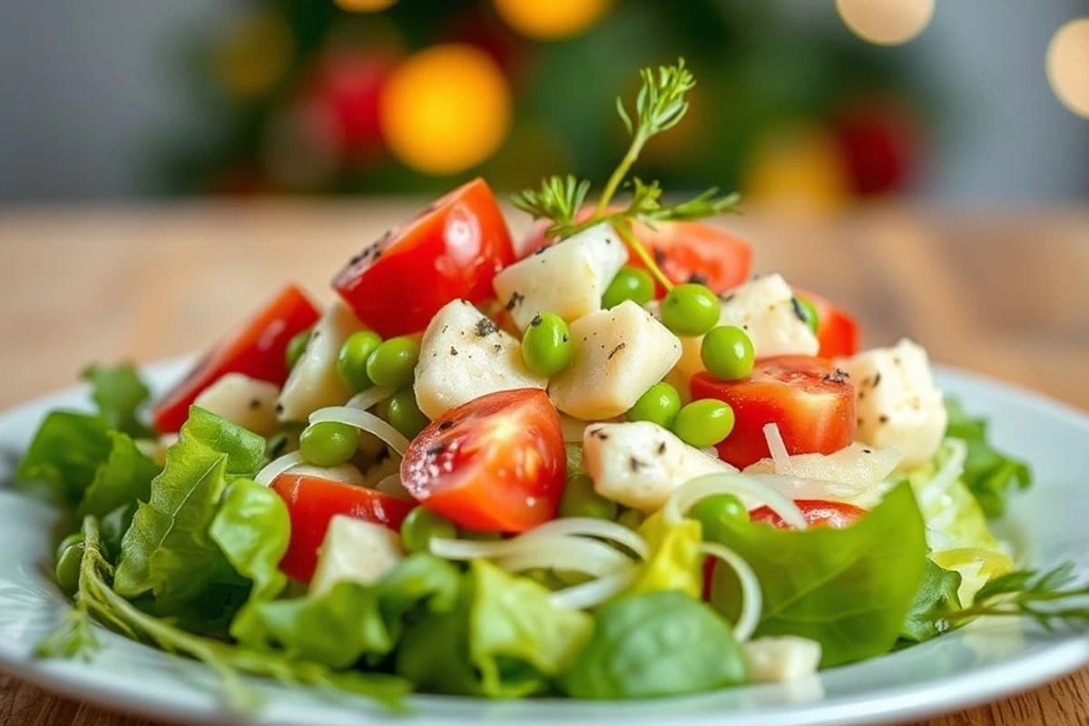 Sabor de Navidad: Salada de espinacas y tomate con cerdo al vapor, piña fresca y salsita de lima