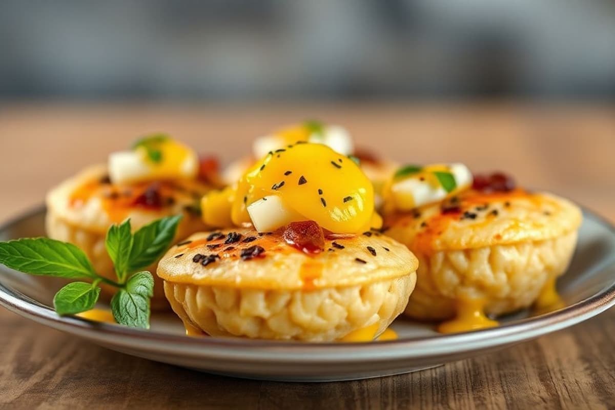 Samossas de legumbres al horno con salsa de mango y coco