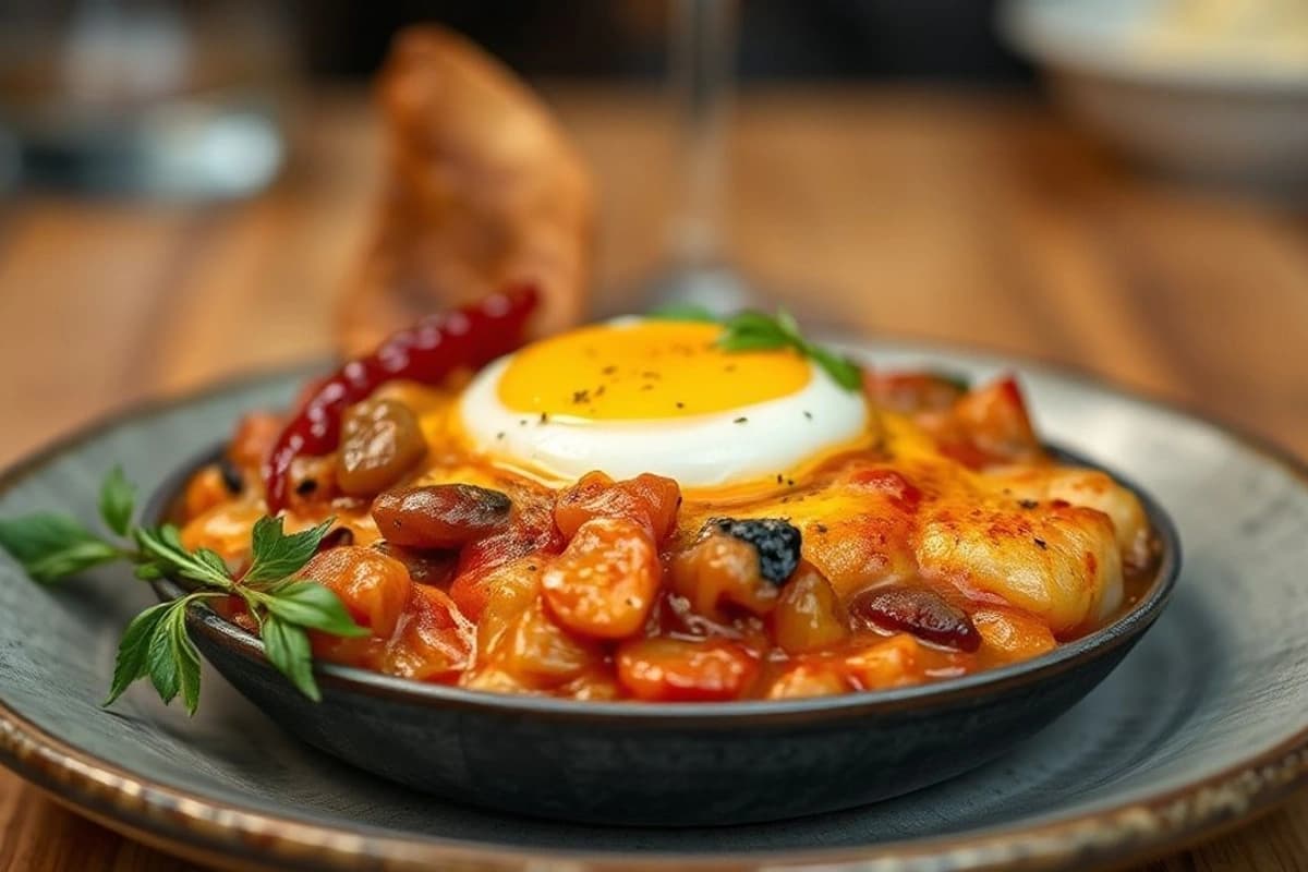 Shakshuka de sepia con huevo y cebolla caramelizada: un brindis a la comida del fin de semana