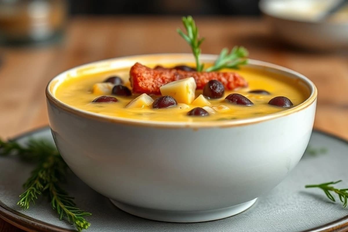 Sopa de elote con frijoles negros y chorizo crujiente: un festín para el invierno