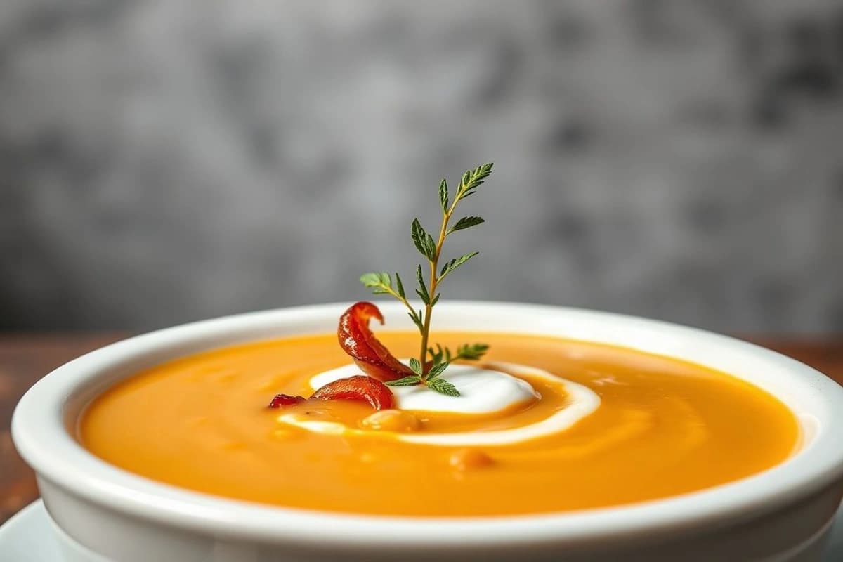 Sopa de lentejas turca con cebolla caramelizada y yogur griego