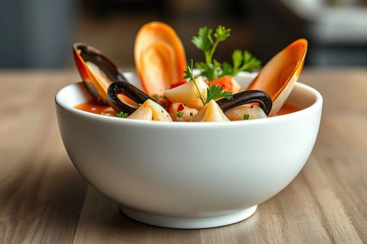 Sopa de Mariscos con un Toque de China