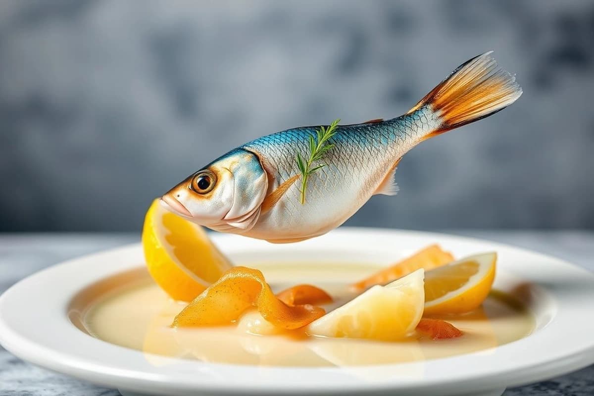 Sopa de Pascua de Pescado Azul con Leche de Coco Fresca y Jengibre