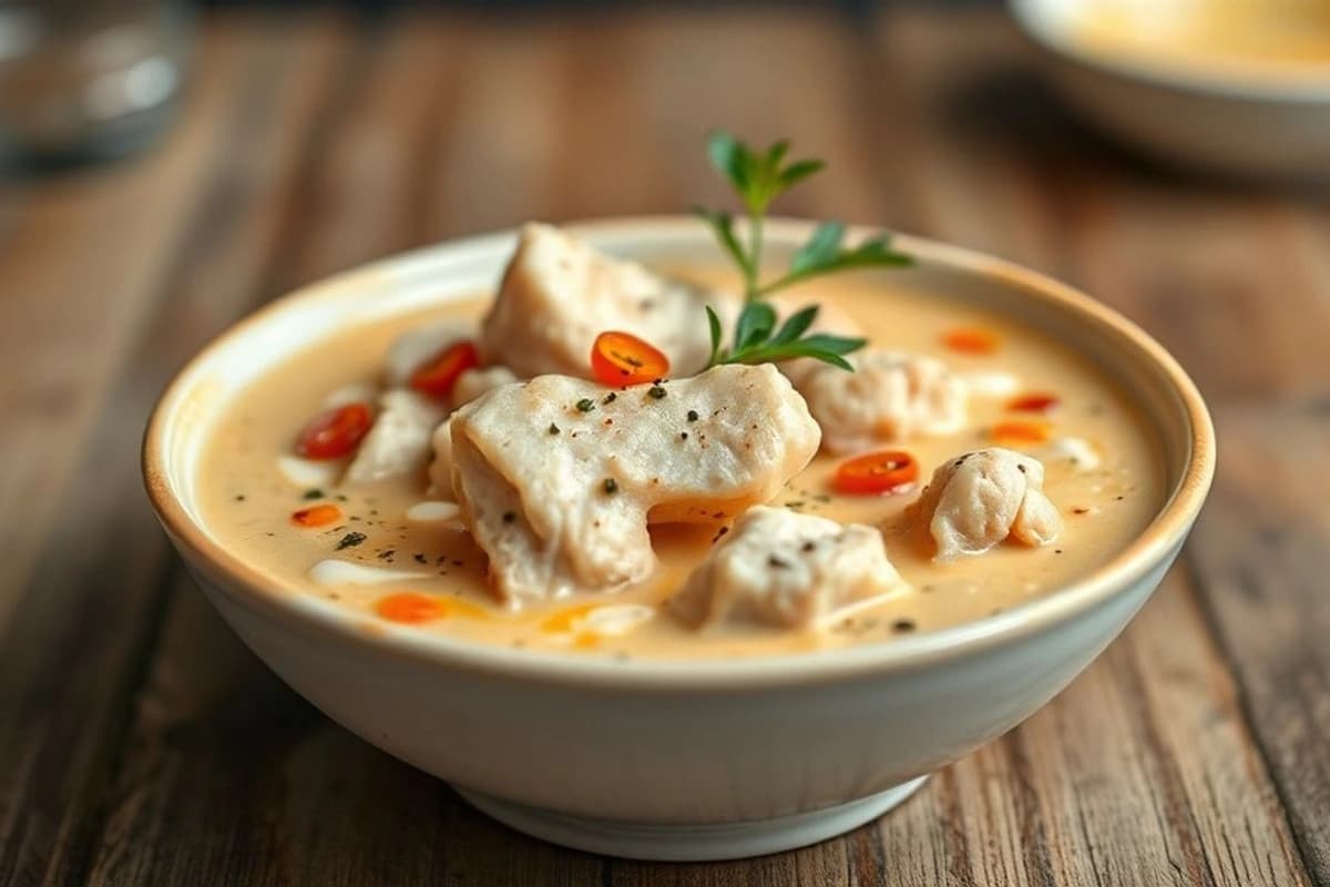 Sopa de Pollo Tikín con Crema Casera y Especias Aromáticas