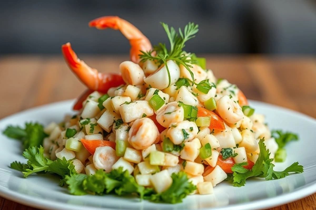 Tabbouleh de Mariscos con Pepino Fresco y Menta Picada