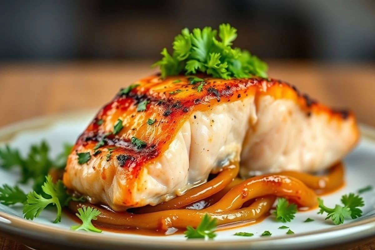 Tandoori de Salmón con Cebolla Caramelizada y Cilantro Fresco