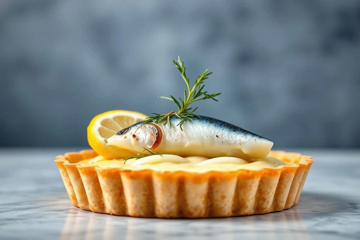 Tarta de Pescado Azul con Capas de Crema de Limón y Hierbas
