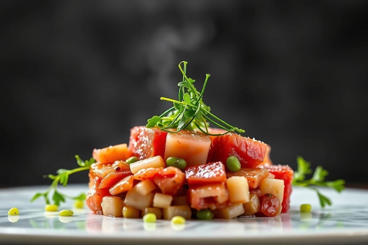 Tartare de Ternera a la Parrilla con Hierbas Frescas y Wasabi