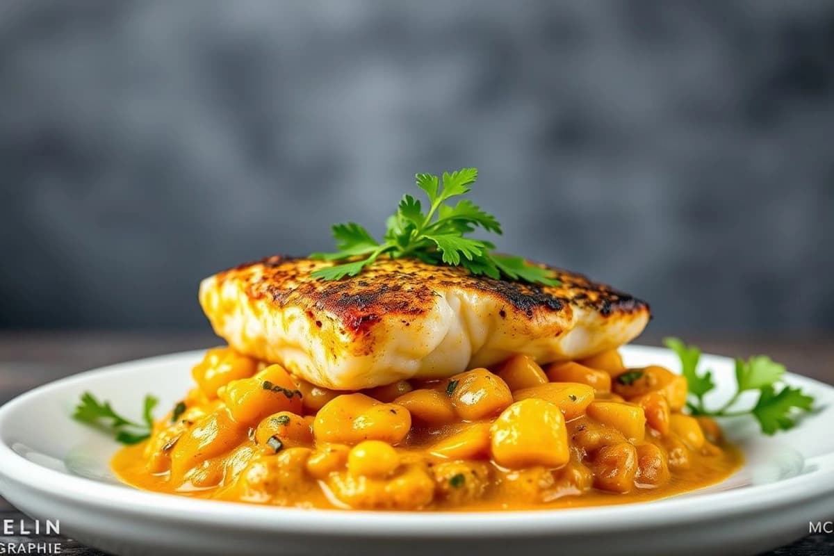 Tikka de Pescado Azul al Curry con Especias Navideñas y Cilantro Fresco