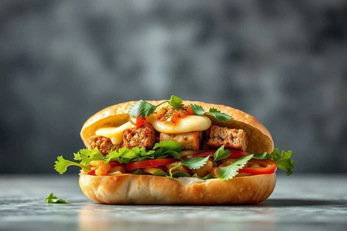 Tofu Bánh Mì con Salsa de Huevo