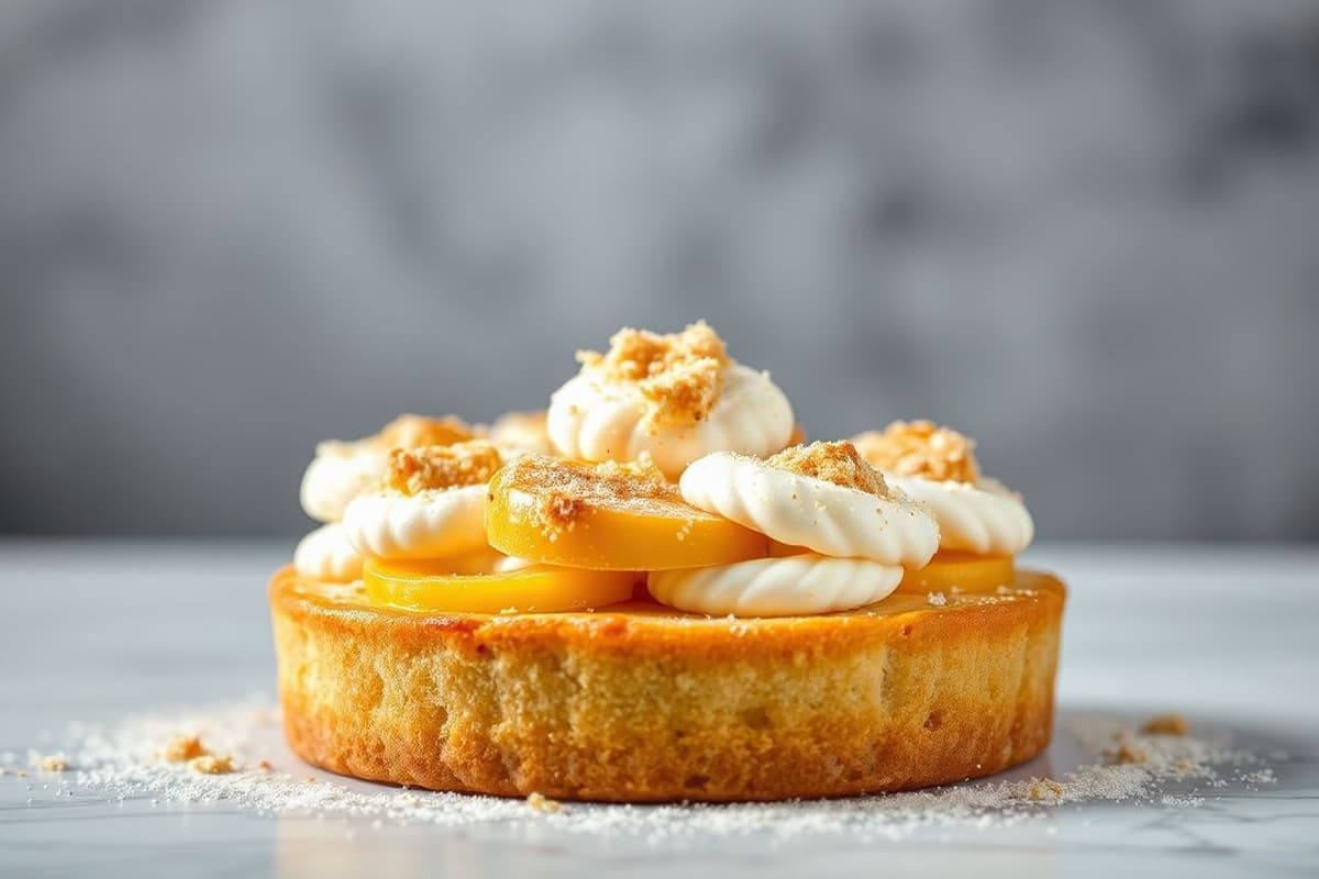 Torta de manzana y canela con crema de coco