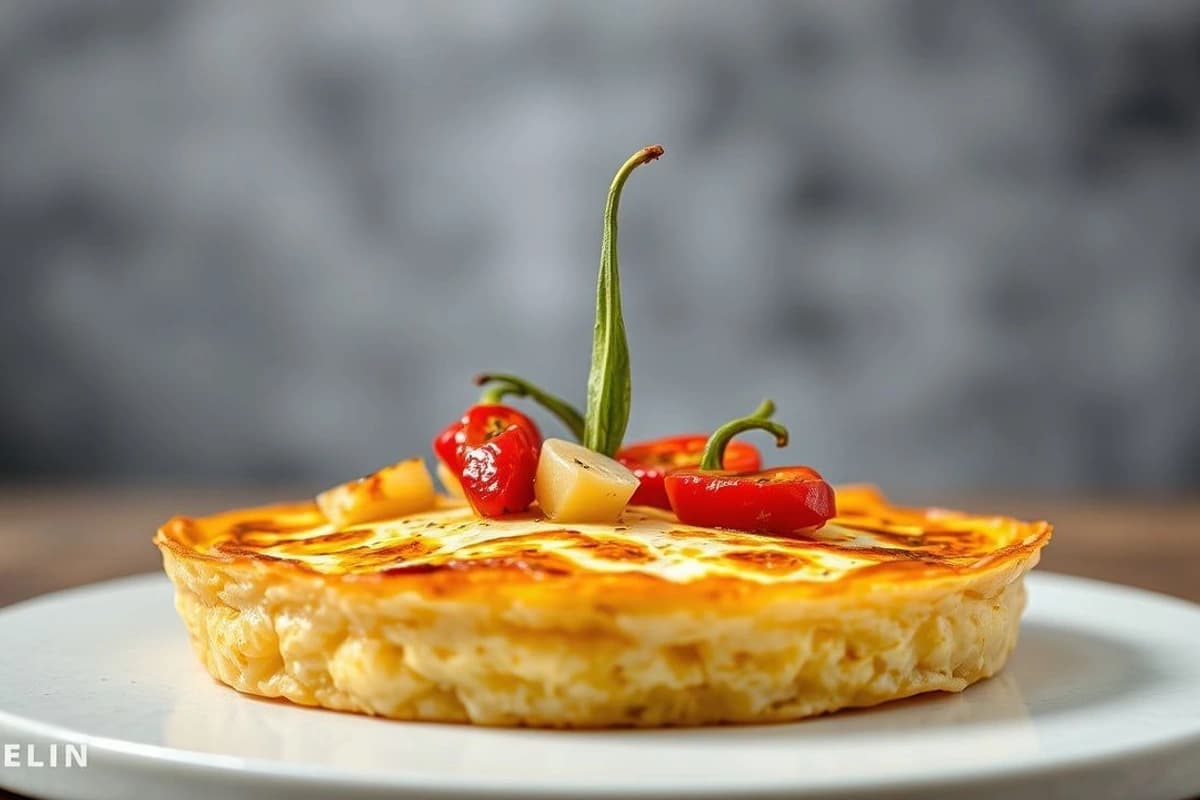 Tortilla de Merluza con Pimientos del Piquillo y Aceite de Oliva Virgen Extra