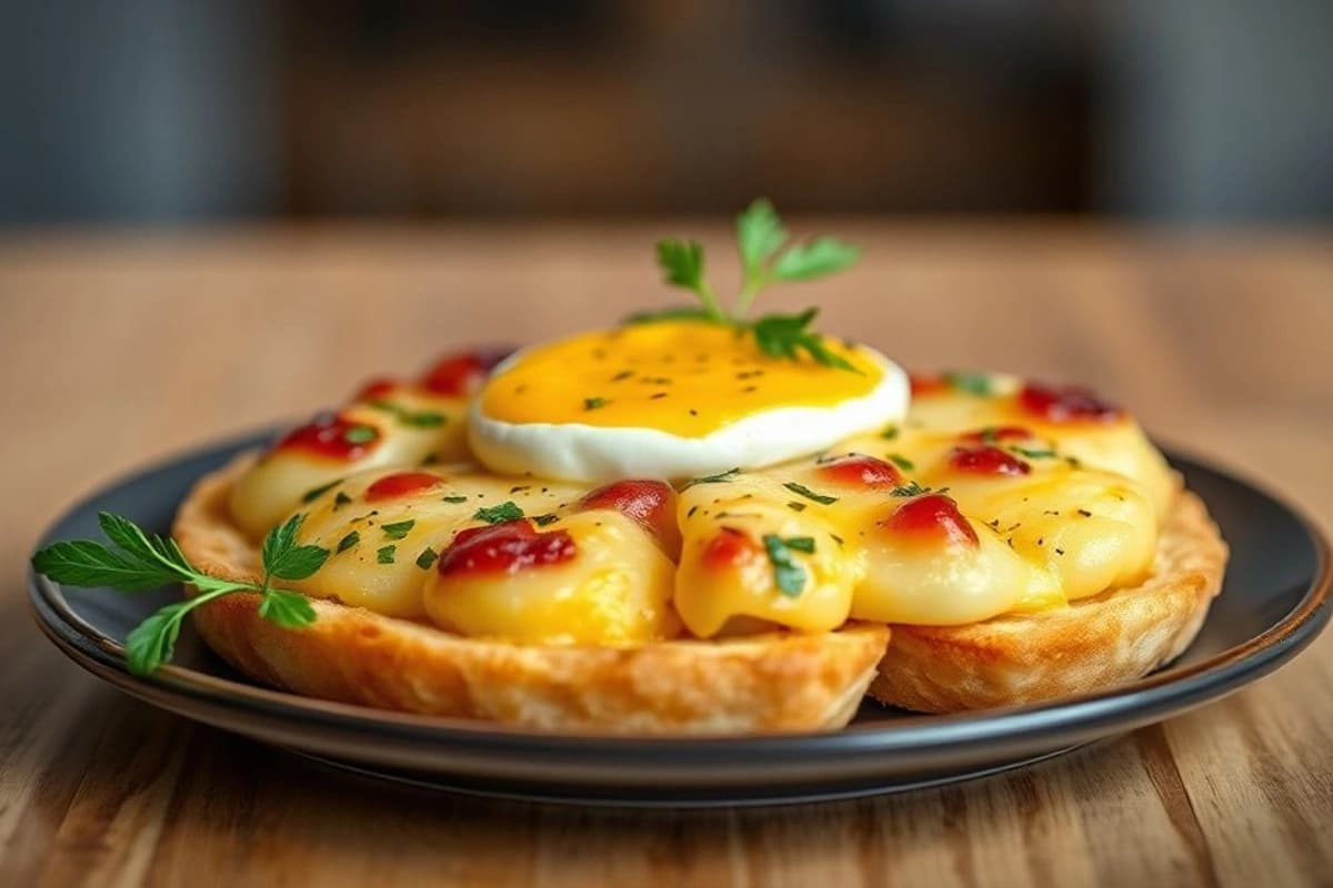 Tortilla de Patatas con Salsa de Alioli y Crostini de Pan de Brioche